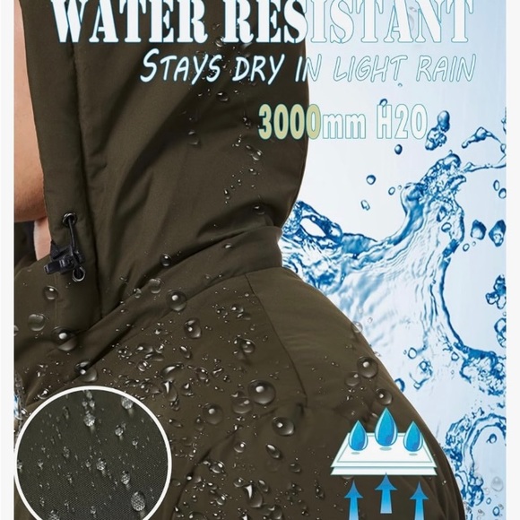 GG LEAF! Puffer Army Green Jacket. Detachable hood. Water resistant oute… - Picture 10 of 12